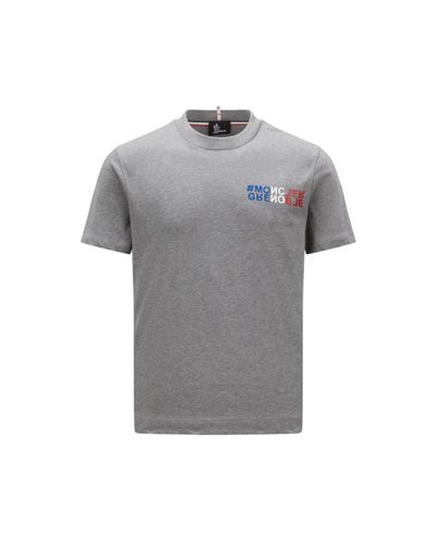 3 MONCLER GRENOBLE T-shirt à logo montagne - Gris