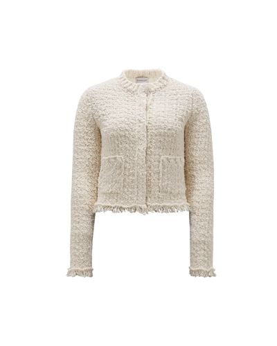 Moncler Padded Cotton Cardigan - Natural