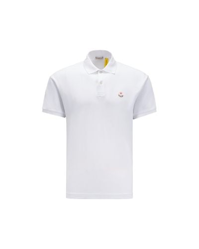 8 MONCLER PALM ANGELS Logo Polo Shirt - White