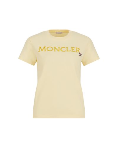 Moncler T-shirt à logo brodé - Jaune