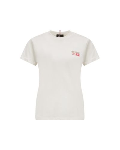 3 MONCLER GRENOBLE Camiseta con logotipo de montaña - Blanco