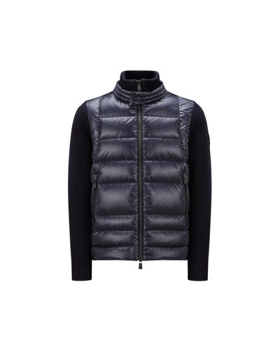 3 MONCLER GRENOBLE Padded Wool Zip-Up Cardigan - Blue