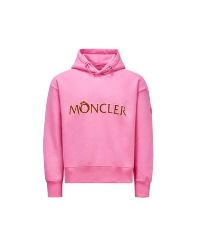 Moncler Logo Hoodie Pink