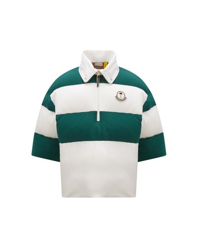 8 MONCLER PALM ANGELS Polo imbottita a righe - Verde