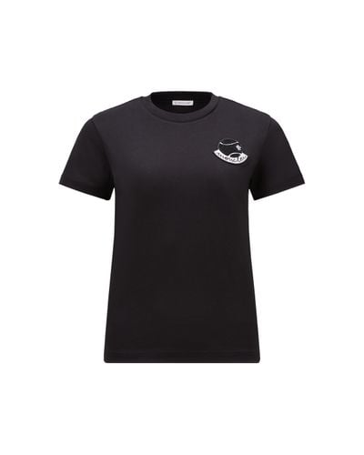 Moncler Camiseta con parche logotipo tenis - Negro