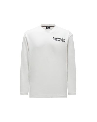 3 MONCLER GRENOBLE Langärmeliges t-shirt mit logo - Weiß
