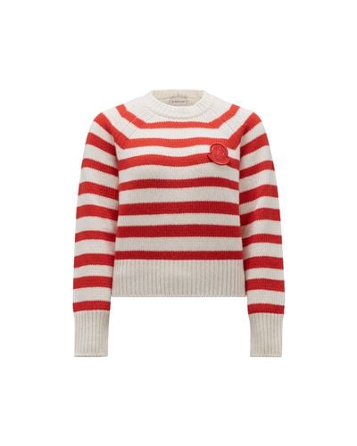 Moncler Maglione in lana a righe - Rosso