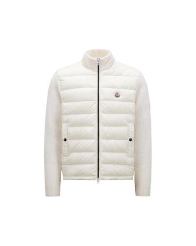 Moncler Padded Cotton Zip-up Cardigan - White