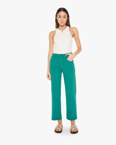 Mother The Rambler Zip Ankle Teal Trousers - Blue