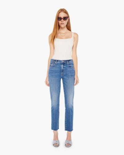 Mother The Rascal Ankle Fray Opposites Attract Jeans - Blue