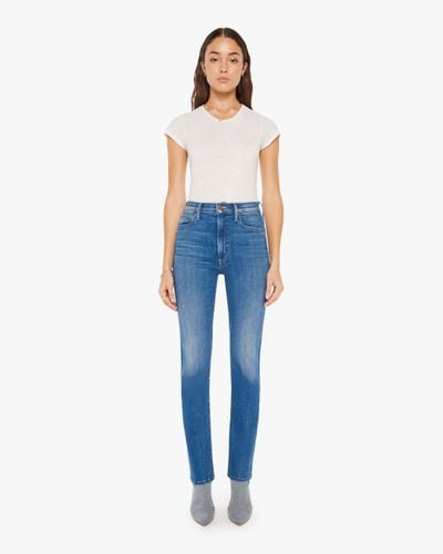 Mother High Waisted Rider Skimp Hue Are You? Jeans - Blue