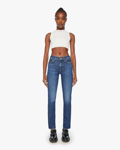 Mother The Rascal Logo-tag Skinny Jeans - Blue