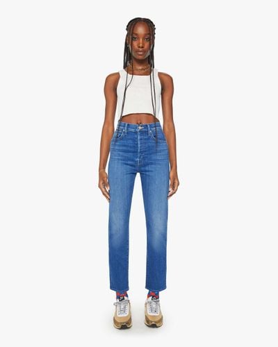 Mother High Waisted Hiker Hover Across The Finnish Line Jeans - Blue