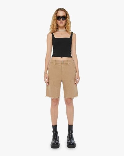 Mother The Bee'S Knees Shorts Fray Dark - Natural