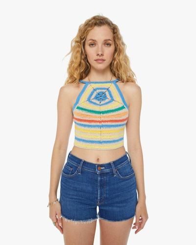Mother The Cinch Tank Top Candy Stripe - Blue