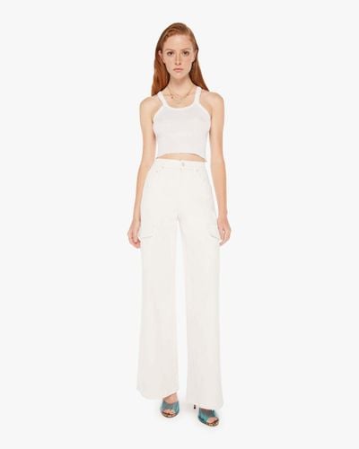 Mother The Undercover Cargo Sneak Cream Puffs Pants - White