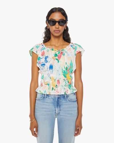 Mother The S/s Doll Face Painted Ladies Shirt - Blue