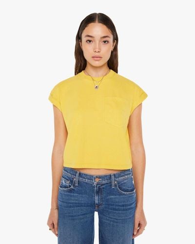 Mother The Keep On Rolling Pocket T-Shirt Super Lemon T-Shirt - Yellow