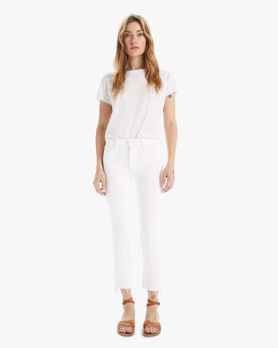Mother The Insider Crop Step Fray - White