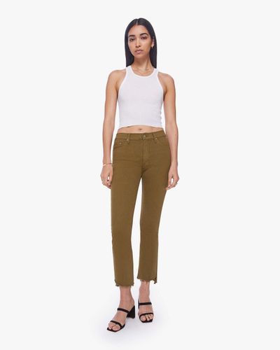 Mother The Insider Crop Step Fray Fir Jeans - White