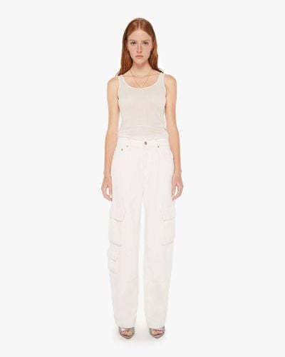 Mother Snacks! The Side Dish Cargo Skimp Natural Pants - White