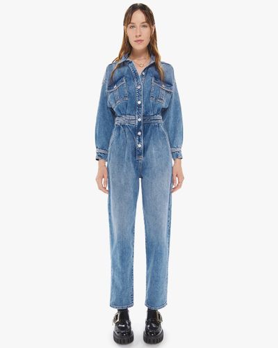 Mother The Pleated Prep Curbside Jumpsuit - Blue