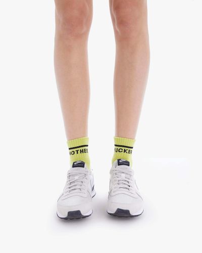 Mother Baby Steps Ankle Mf Sulphur Socks - White