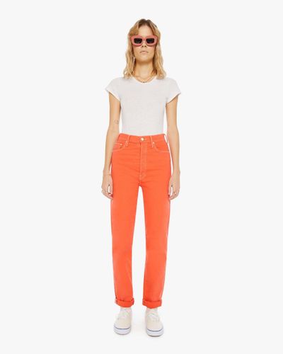 Mother The Tune Up Bona Fide Hover Hot Coral Trousers - Red