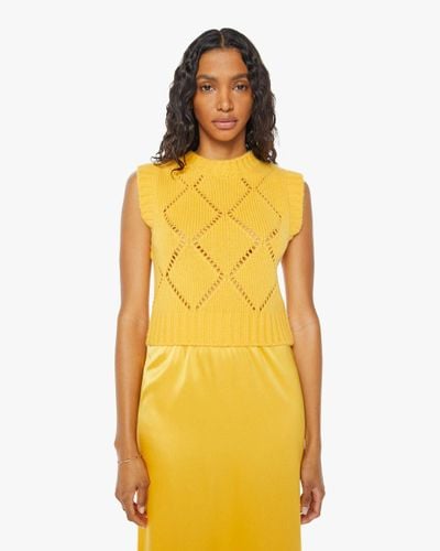 SABLYN Tyree Diamond Pattern Vest Marzipan Jumper - Yellow
