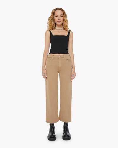 Mother The Dodger Flood Dark Trousers - Natural