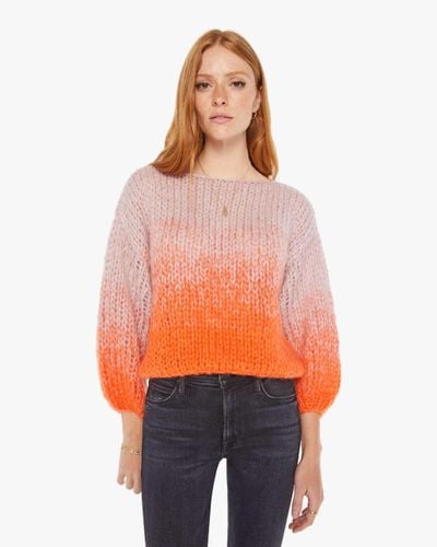 Maiami Gradient Fade Big Sweater /rose - Orange