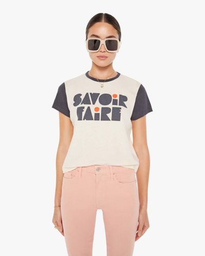 Mother The Goodie Goodie Ringer Savoir Faire T-shirt - Pink