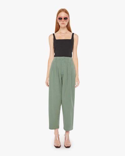 Mother The Pleated Chute Prep Flood Hedge Trousers - Green