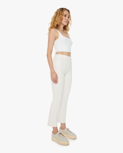 Mother The Hustler Patch Pocket Flood Cream Puffs Jeans - White