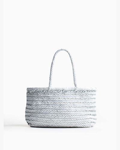 Basket Case Goa Small Leather Tote - White