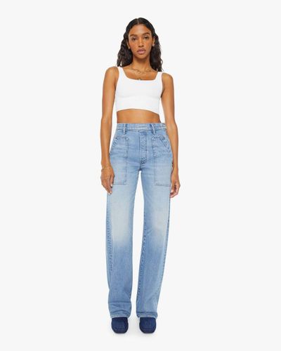 Mother The Patch Lasso Heel Never Let Go Jeans - Blue