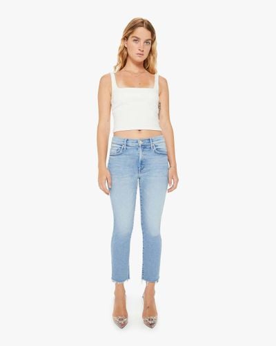 Mother Petites The Lil' Insider Crop Step Fray Limited Edition Jeans - Blue