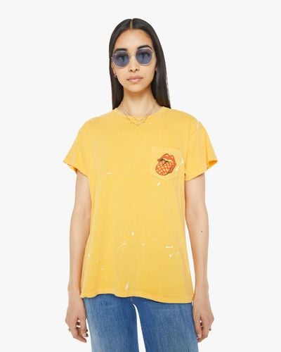 MadeWorn Rolling Stones Pocket T-shirt Goldenrod T-shirt - Yellow