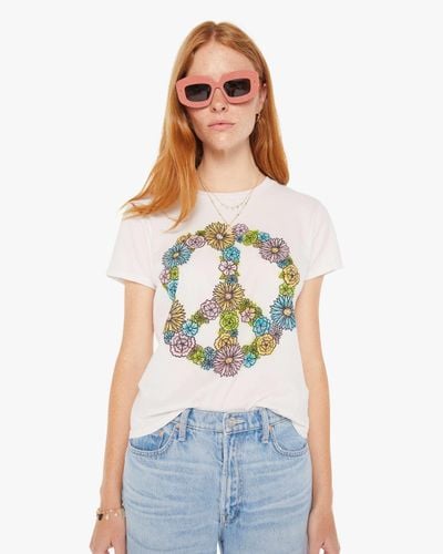 Mother The Lil Goodie Goodie Peace Flowers T-shirt - White