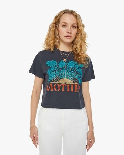 Mother The Grab Bag Crop T-shirt Gold Sun T-shirt - Blue