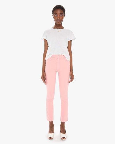Mother The Mid Rise Dazzler Ankle Quartz Trousers - Pink