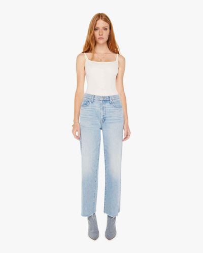 Mother The Rambler Zip Ankle Fray I'm With The Band Jeans - Blue