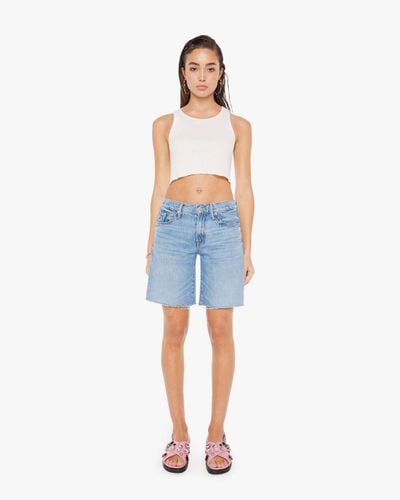 Mother The Down Low Undercover Shorts Fray Material Girl - Blue