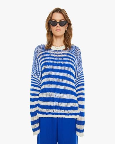 SABLYN Sheyla Slouchy Open Crewneck Lapis Multi Sweater - Blue