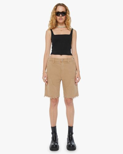 Mother The Bee'S Knees Shorts Fray Dark - Natural