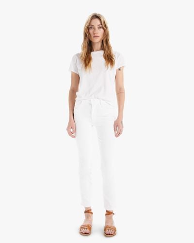 Mother The Mid Rise Dazzler Ankle Fairest Of Them All Jeans - White