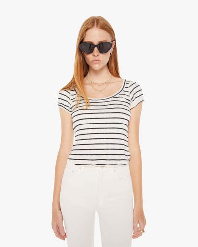 Mother The Itty Bitty Scoop And Stripe T-Shirt - White