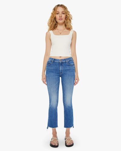 Mother The Insider Crop Step Fray Different Strokes Jeans - Blue