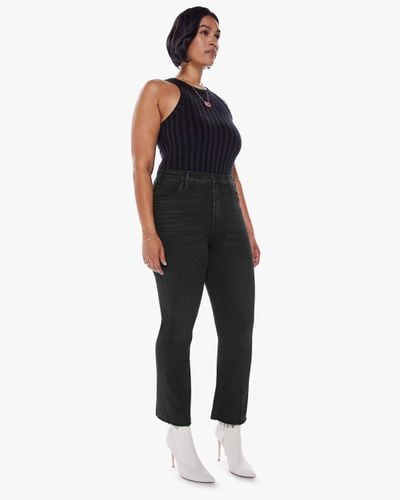 Mother The Hustler Ankle Fray Encounters At Night Jeans - Black