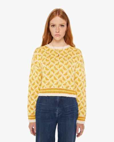 Mother The Itsy Crop Jumper All The Angles Jumper - Yellow